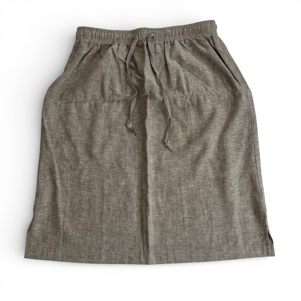 Coldwater Creek Lightweight Elastic Waist Women's Skirt Linen Blend - M